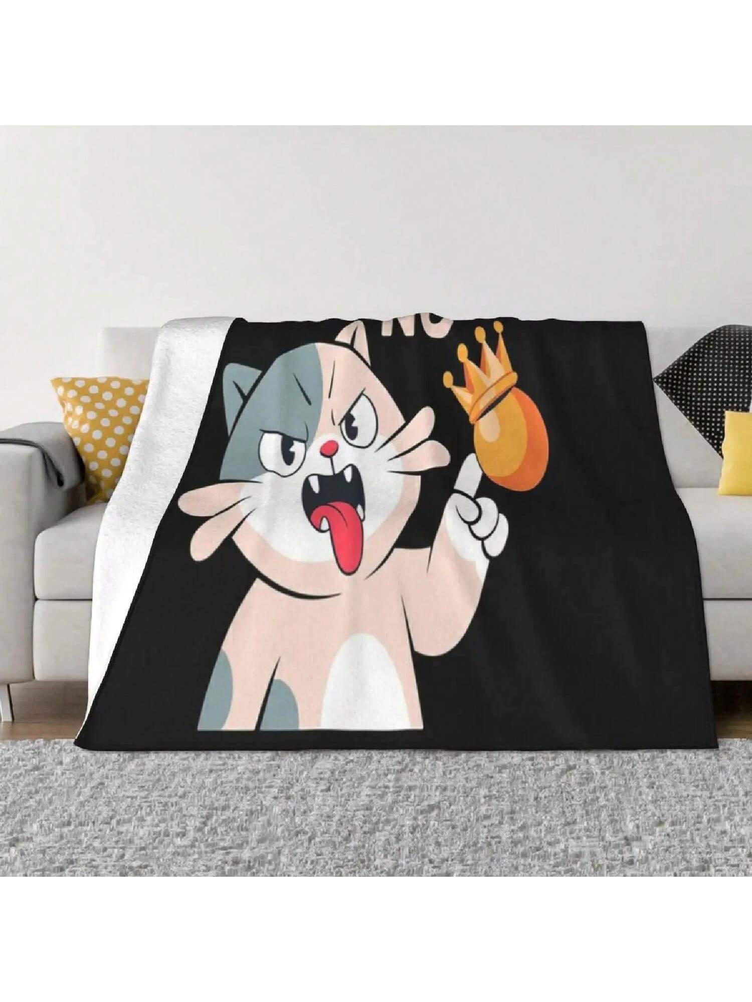 In America T-Shirt Funny Cat An Ultra-Soft Micro Fleece Blanket S разноцветный