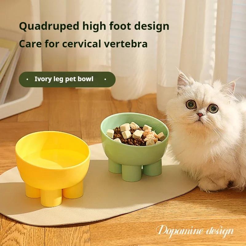 Non-Slip Cat Bowl Pet Water Food Feed Dog Bowls 45° Inclination Stand Feeders Tall Cat Bowl Anti-dumping Pet Feeding Supplies