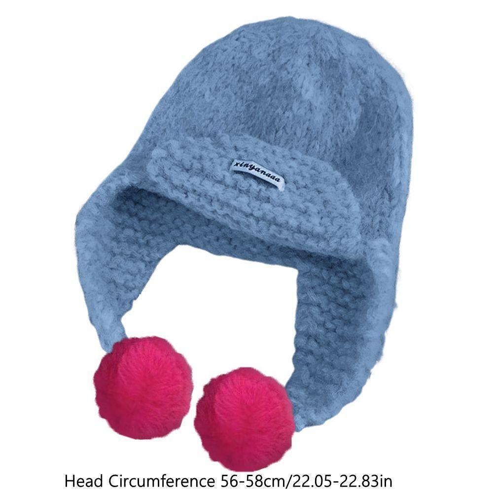 Warm Knitted Cap Polyester Earmuffs Hat High Quality Pullover Hat  Running Hiking
