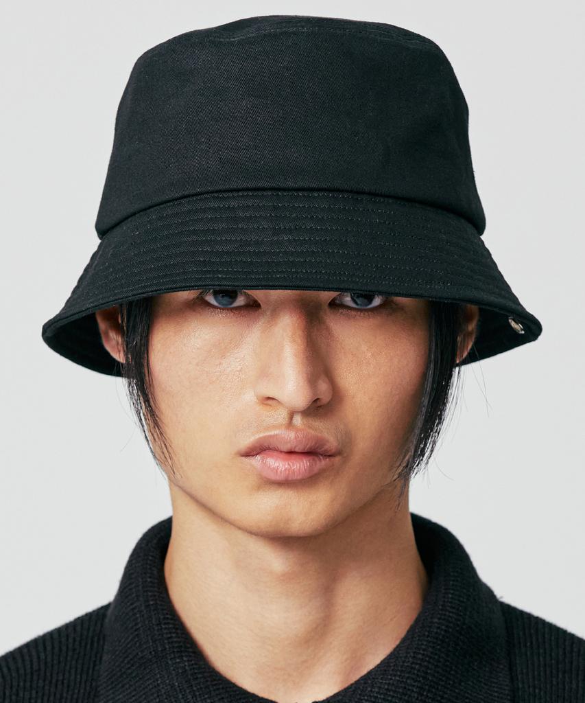 SSY [Carabiner Included] Cotton Eyelet Loop Bucket Hat Black