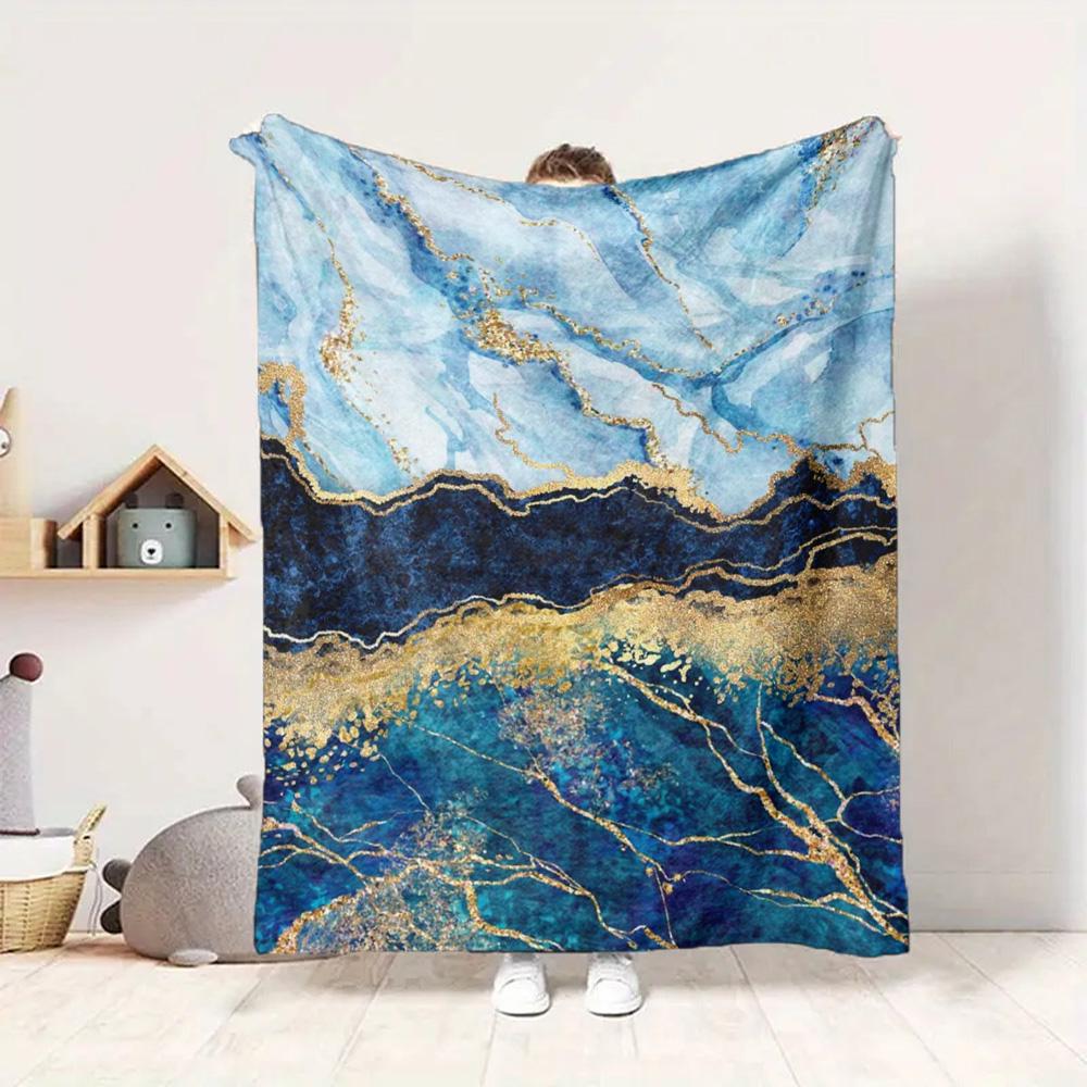 Marble Texture Flannel Blanket Throw Blanket Soft Warm Sofa Bed Camping Car home Decor Unique Christmas Gift C9302033