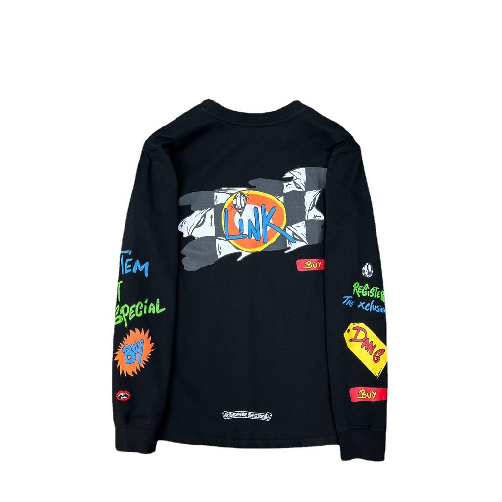 Limited Edition 22SS Sex Records Unisex Schwarzes Langarm-T-Shirt