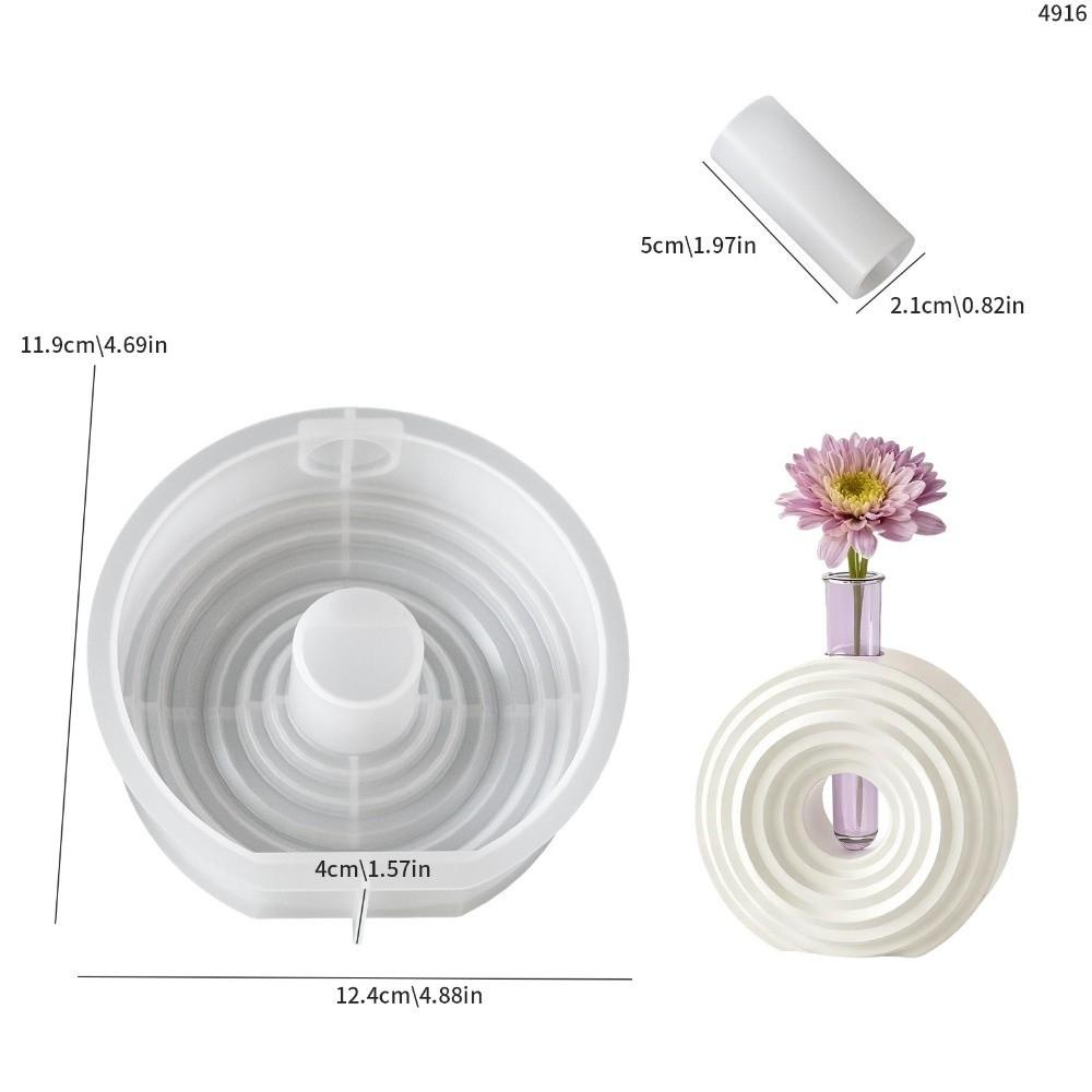 Oval Round Vase Container Mold DIY Resin Clay Molds Striped Vase Mold  Hydroponic Planter Crafts