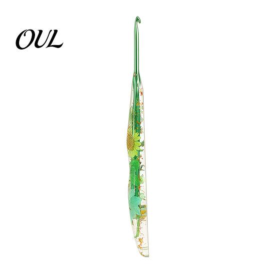 Crochet Hook Resin for Beginners, Crocheting Lovers, 2.0mm-8.0mm Ergonomic Gift Set with Long Floral Handle Blankets, Dolls, Shawls, Hats, Scarves