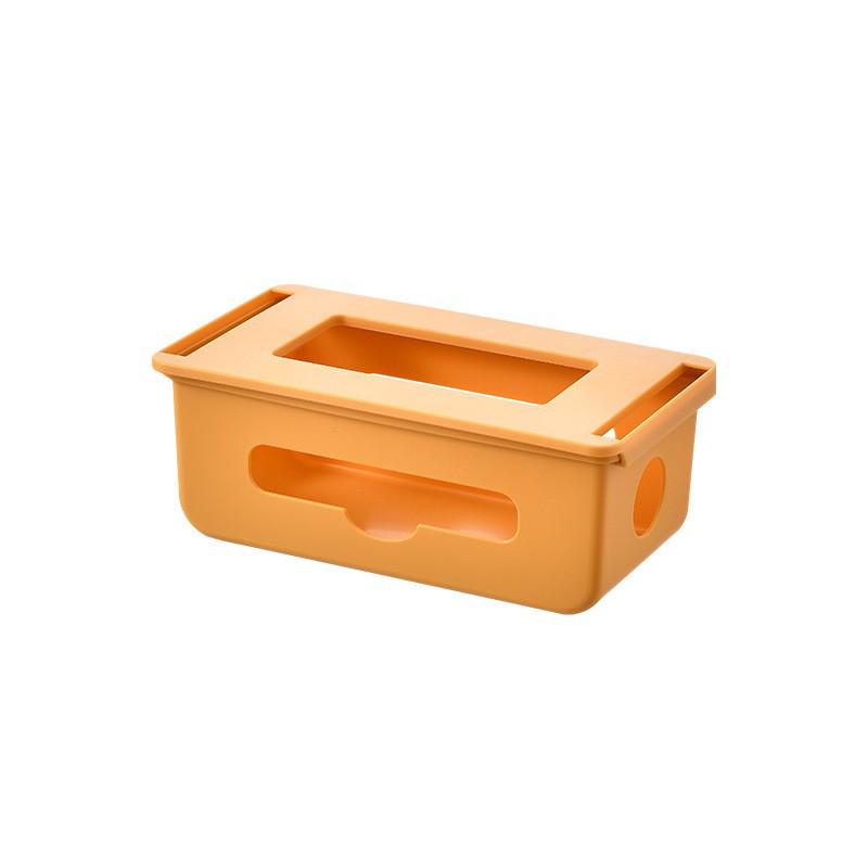 Punch-Free Desk Under Socket Storage & Adhesive Tissue Box