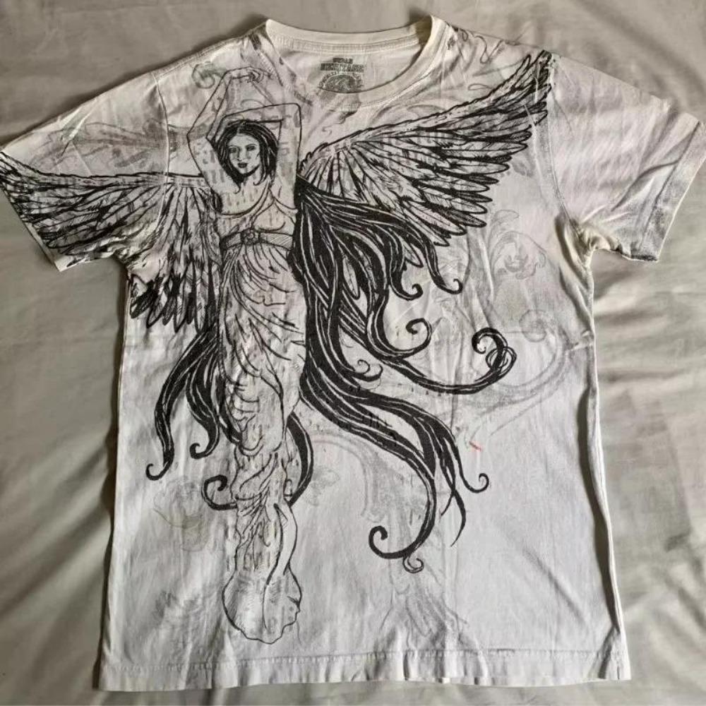 summer Affliction Vintage Tee Oversized Y2K Gothic Streetwear Men's and Women's Retro Rock Men's T-shirt Top