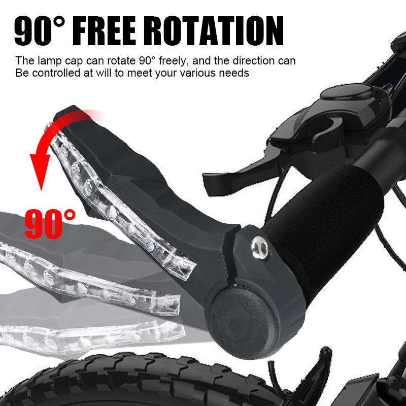 1 Pair Bicycle Steering Lamp Night Cycling Safety Equipment MTB Handlebar Horn with LED Turn Light Warning Light Accessories