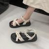 Thick-soled Heightening Sandals Women's 2025 New Summer Wear with Skirt Fairy Wind Beach Shoes Super Fire Roman Shoes