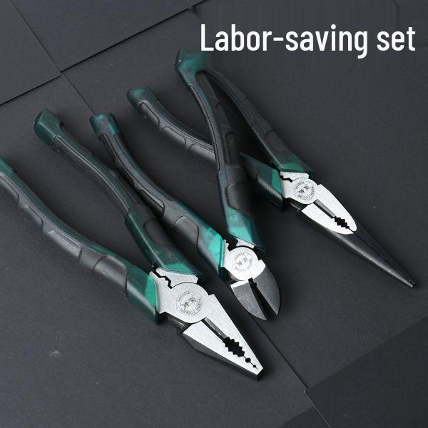 Exzentrischer Arbeitsersparender Draht, Spitzzange, Seitenschneider, Multifunktionale 6" & 8" Flachzange - Werkzeugsatz für den Heimwerker