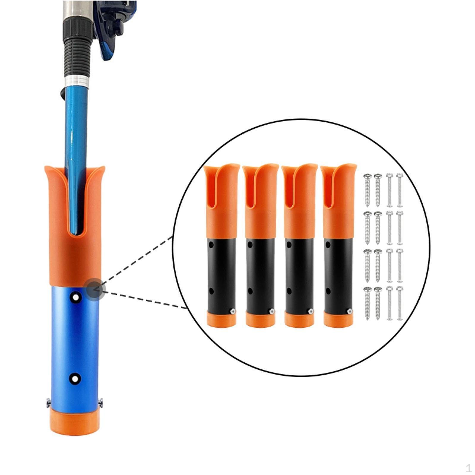 

4 Pieces Fishing Rod Holder Pole Tube Stand Single Hole Rack with Screws for Ship Marine orange black