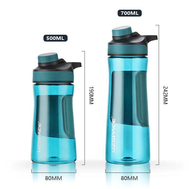 Neu UZSPACE Wasser Flasche BPA FREI Shaker Tragbare Sport Kunststoff Tasse Gym Wasserkocher Männer Weibliche Student Outdoor Tour Trinken