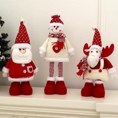 Rote Teleskop-Weihnachtsmann-Puppe Weihnachts-Fensterdeko