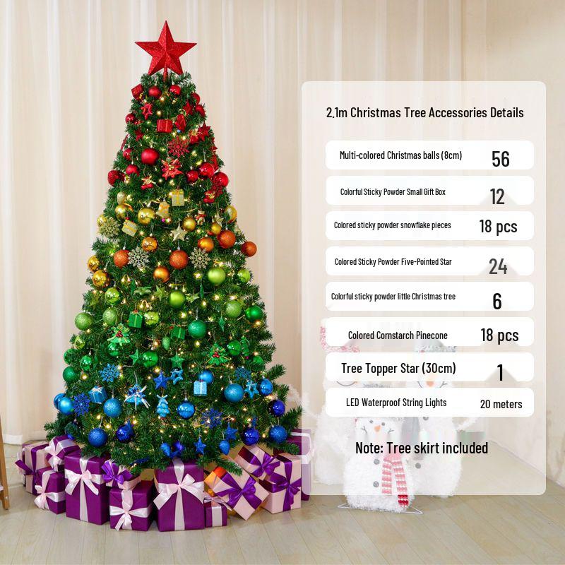 Large Luminous Christmas Tree 1.5m/1.8m/2.1m with Luxury Encrypted Ornaments