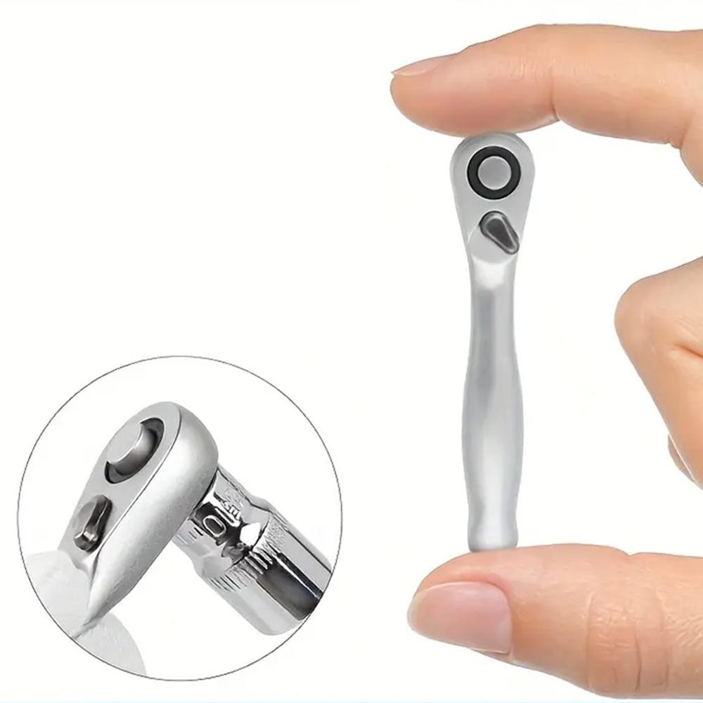 

Mini Double Headed Ratchet Wrench 1/4 Inch Drive Ratchet Handle Release Socket Spanner Screwdriver Bit Hand Wrench Repair Tools