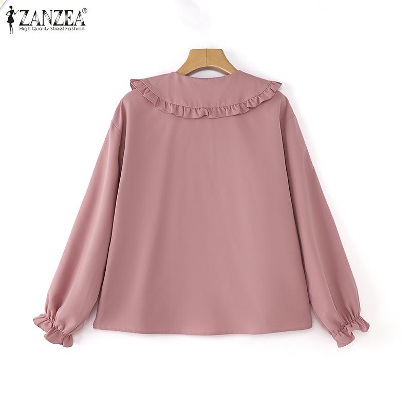 ZANZEA Dámská ležérní halenka s dlouhým rukávem s dlouhým rukávem, patchworková halenka