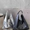 Große Einkaufstasche Korean Fashion Soft PU Patchwork Schwarz Silber Schultertasche Geldbörsen und Handtaschen Designer