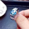Blue Topaz Oval Cut Gemstone With 925 Sterling Silver Ring For Men's #258 JL375725491547