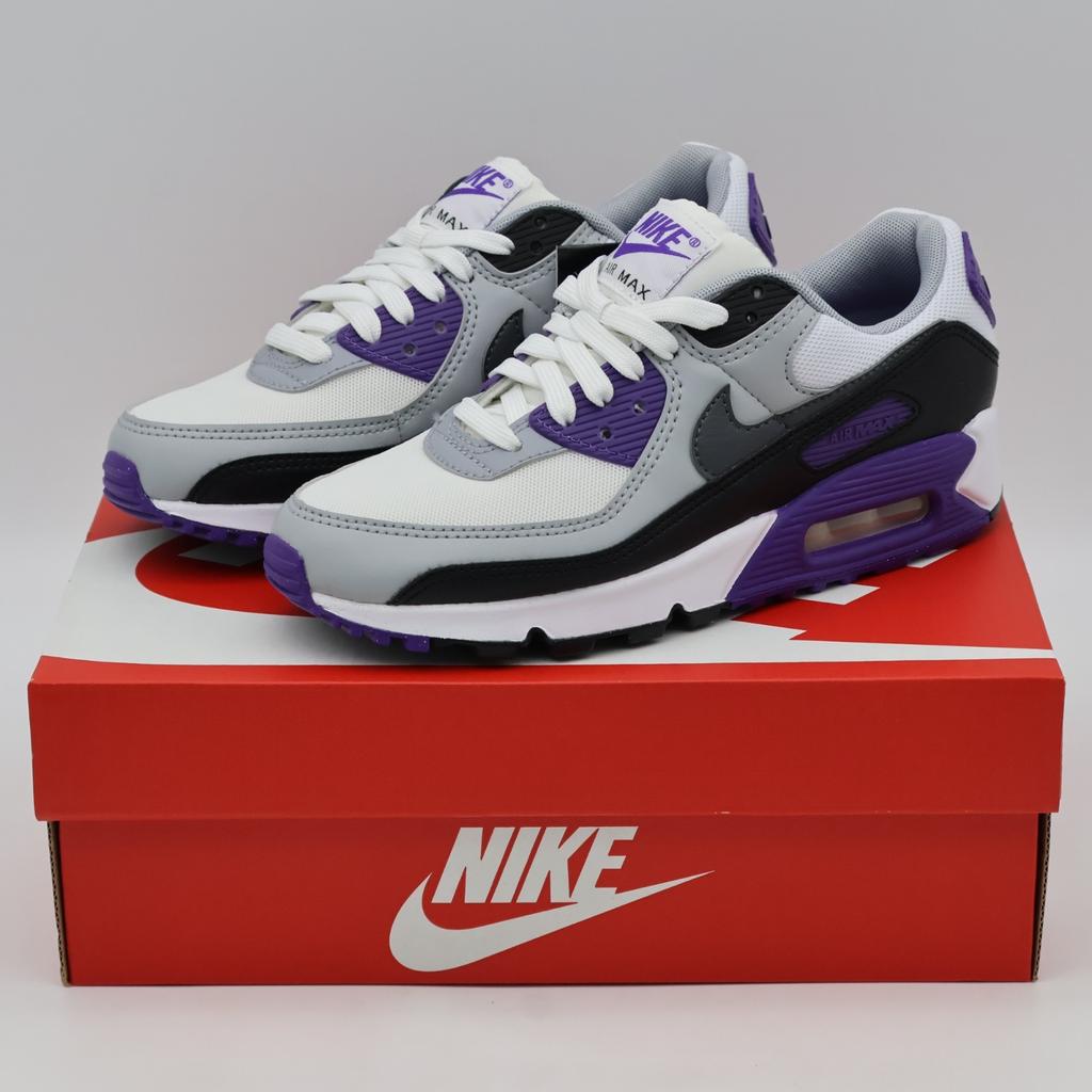 DH8010-110 Nike Air Max 90 White Black Wolf Grey Iron Grey (Women's)