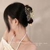 Pinza a morsetto in metallo ad alto livello con fiocco per capelli 2024 per donna: Pinza per Capelli a Forma di Squalo, Grande, Elegante, Stile Freddo, per la Nuca