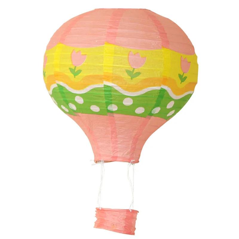12" 30cm Rainbow Hot Air Balloon Paper Lanterns Ball Lampion Hanging White Wedding Decoration Lampshade Christmas Party Decor