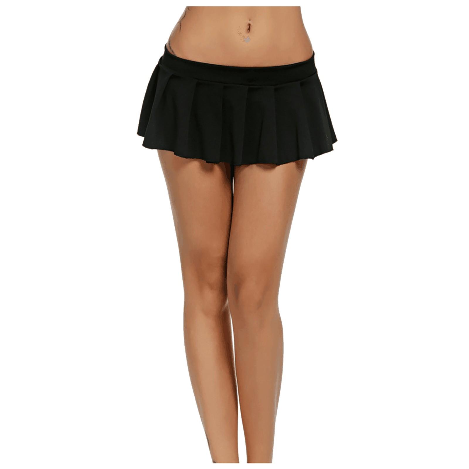 

Женская сексуальная повседневная мини-юбка, новая плиссированная юбка, ультра короткая юбка женская S чёрный