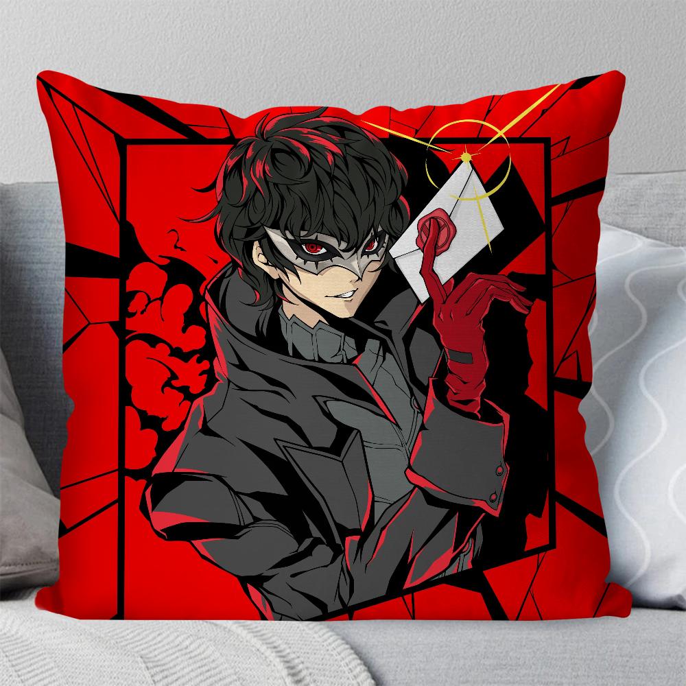 P-Persona 5 Role Playing Game Pillow Case Square Pillow Bedroom Sofa Leisure Comfortcushioncar Living Room Home Decoration 40X40
