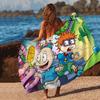 Cartoon Funny R-Rugrats Microfiber Blanket Quick Drying Beach Towels Oversized Printing Super Absorbent Pool Towel Blanket