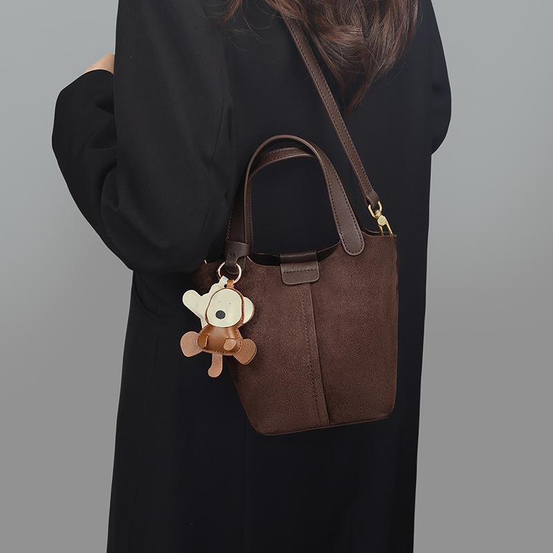 Beuteltasche Damen Tasche Herbst und Winter Schulterhandtasche Modisch Retro Maillard Matt Umhängetasche