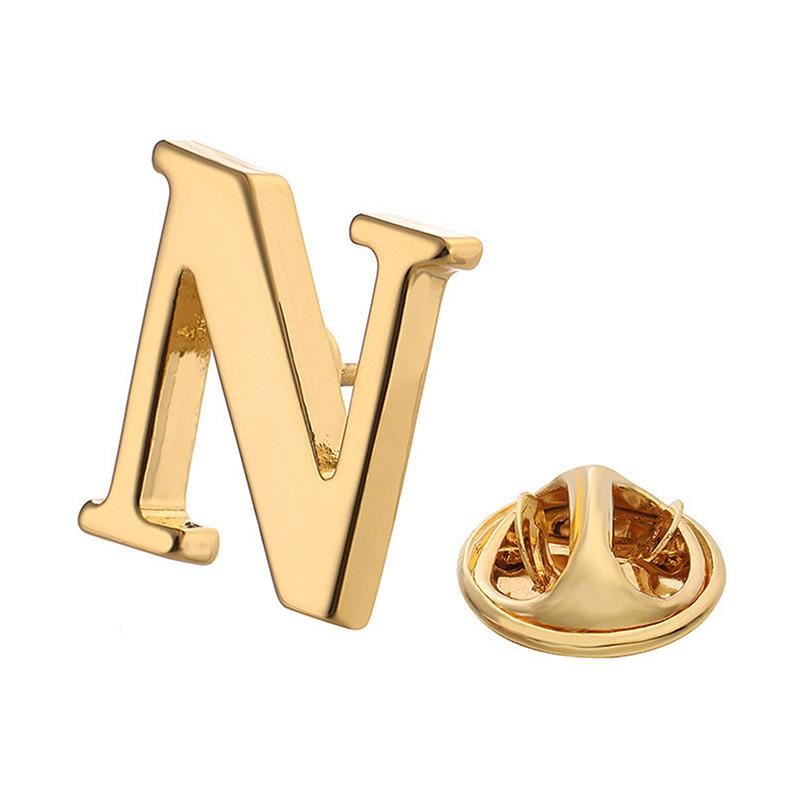 Vysoce kvalitní klasický styl zlaté písmeno AZ kovová brož pro ženy a muže, klopový pin, dámský klobouk, šátek, batoh, odznak, šperky