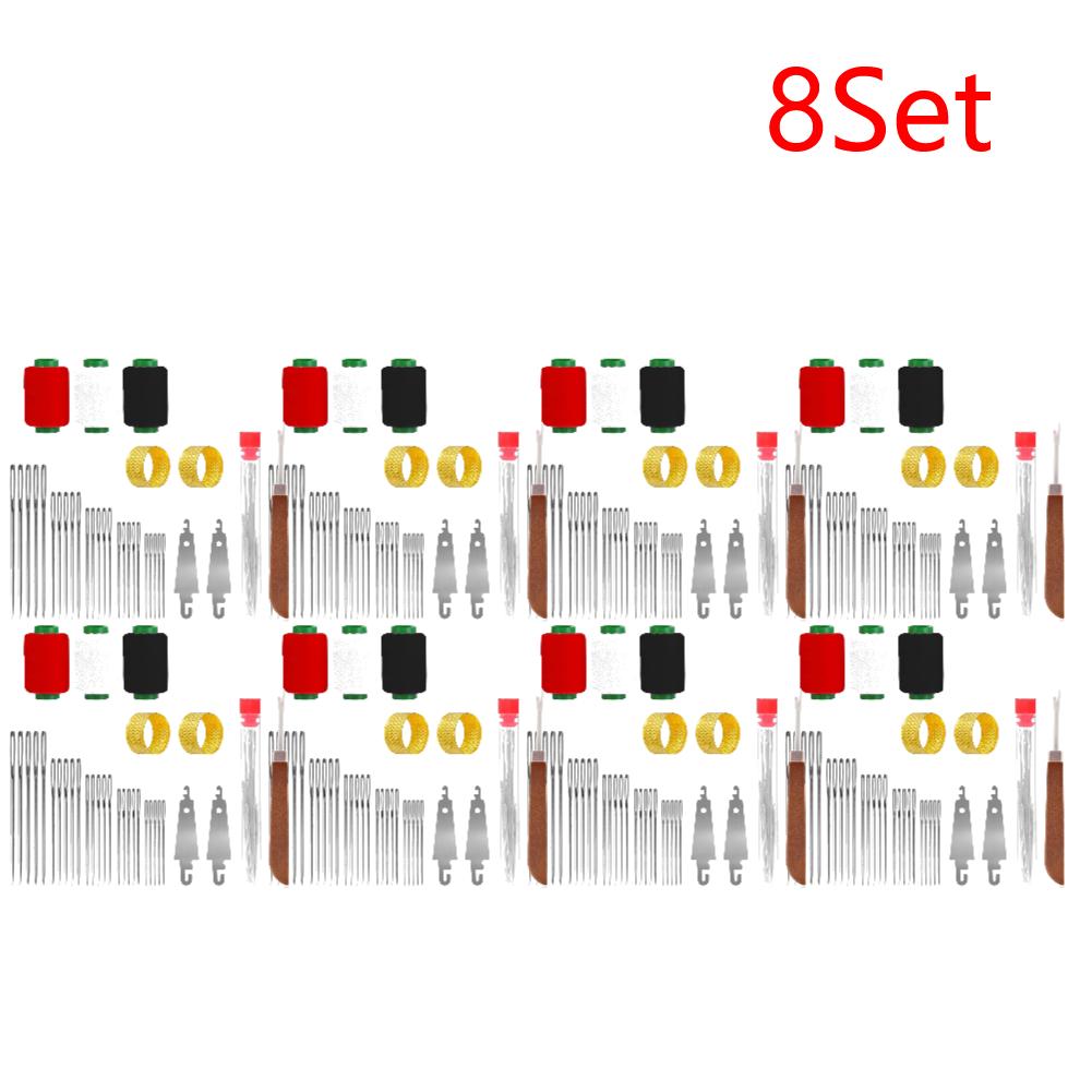 34PCS Big Eye Steel Sewing Needles Kit 5 Size Needles Stainless Steel Yarn Knitting Needle for Stitching and Crafting Project