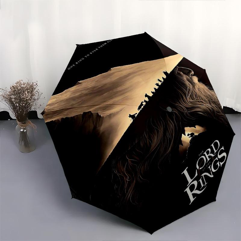 1pc ONE RING TO RULE THEM ALL. Automatic Folding Umbrella - Compact 8-Rib Design, Durable Plastic & Iron1038L