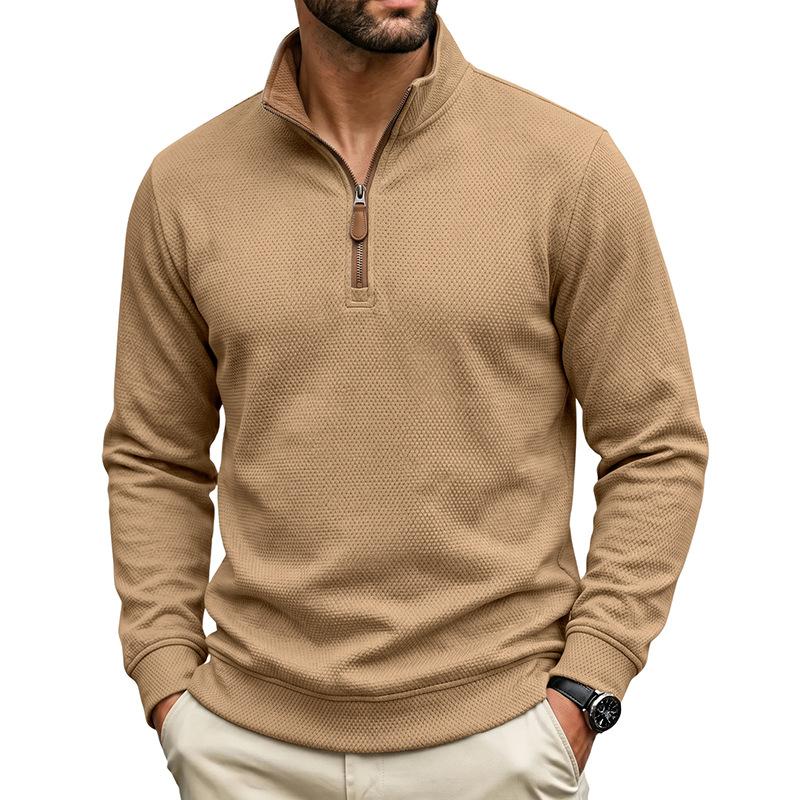 Men S Winter Outdoor Loose Fleece Lined Stand Collar Zip Up Sweatshirt