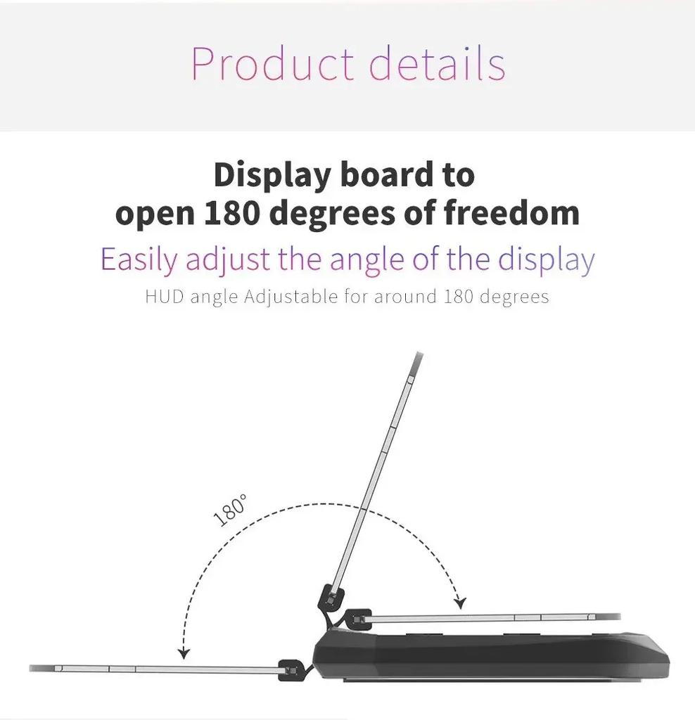 Car Hud Head-Up Display Mobile Phone Stand Hud HD Car Navigation Projector Head-Up Display Wireless Charger Car Bracket 2024