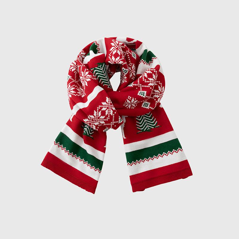 

Осенне-зимний рождественский шарф, детский и взрослый, теплый и универсальный, высококлассный европейский и американский стиль красный вязаный шарф children s model (130-140cm)