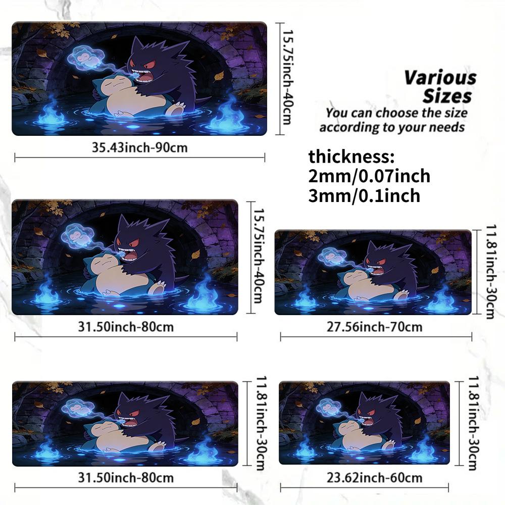 Cute Yawning Charmander Gaming Mouse Pad with NonSlip Rubber Base 30x80x0.2cm