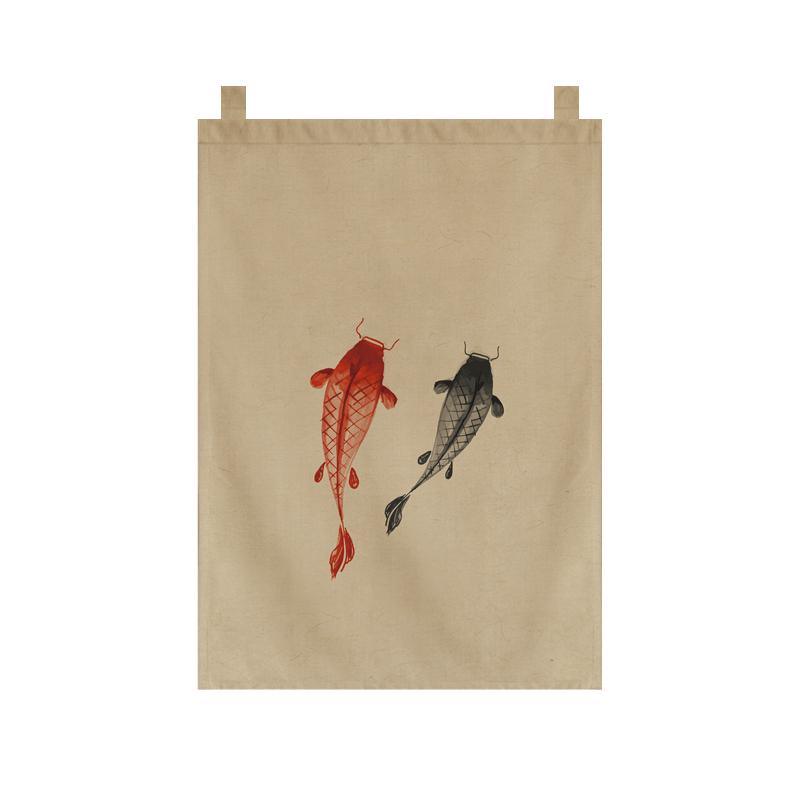 Japanese Style Tea Room Door Curtain Restaurant Signboard Chinese Tea House Partition Restaurant Hotel Pub Banner Short Curtain