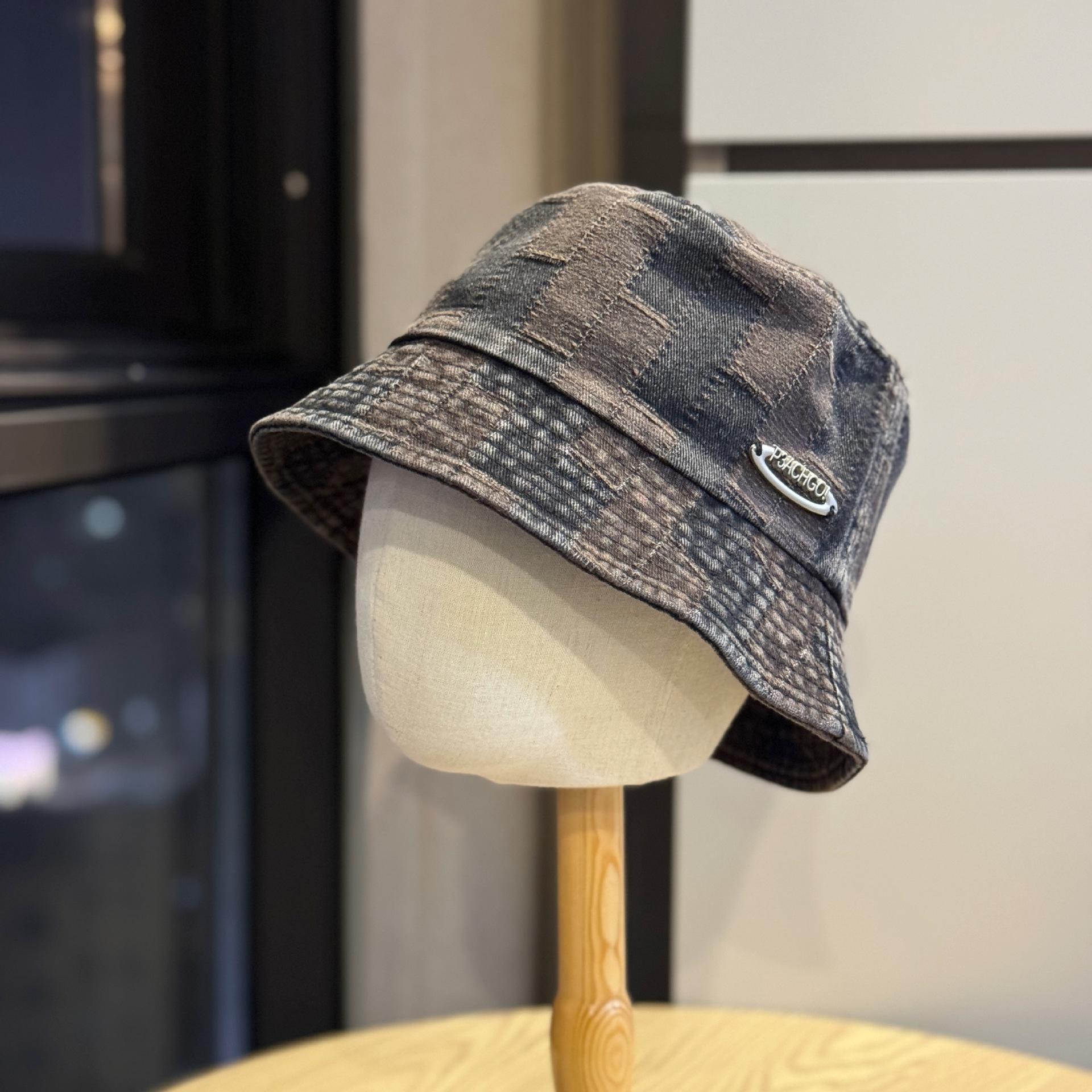 

Distressed Washed Denim Fisherman Hat for Women, Spring and Summer, Japanese Style, Versatile, Face-Slimming Bucket Hat, Large Head Circumference, Adult54-60Adjustable чёрный