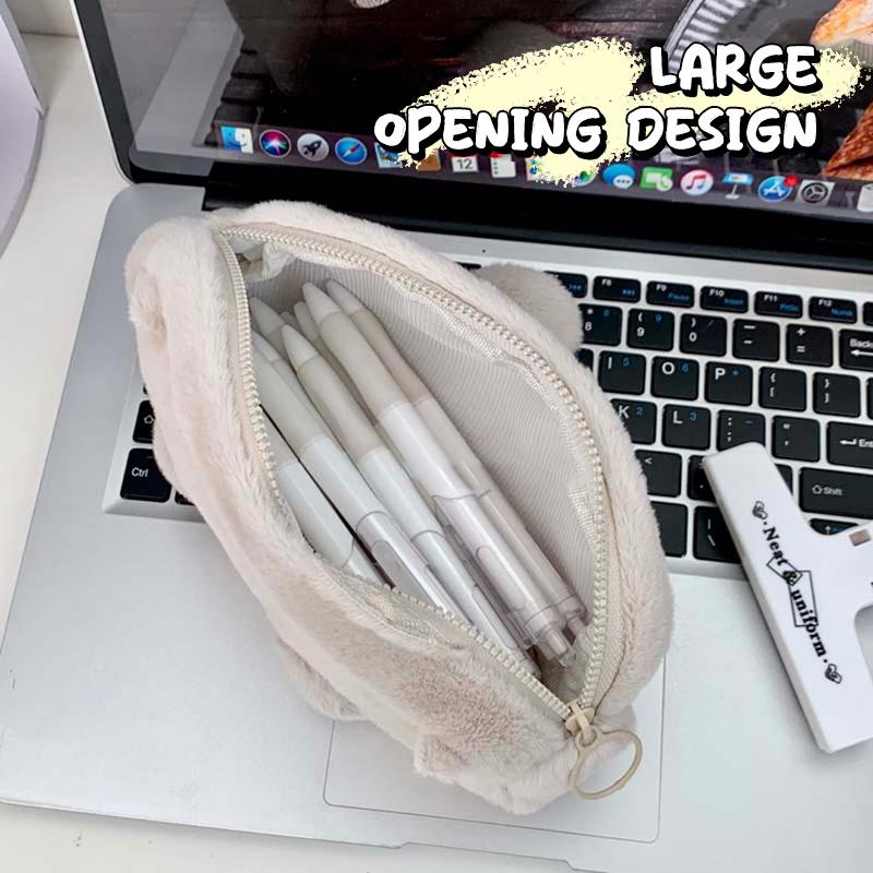 Large Capacity Pencil Case Multi-function Plush Pen Bag Otter Penguin Stationery Organizer Back To School Gift