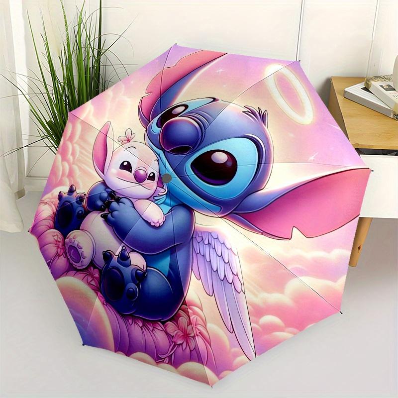 

Stitch,Angel Themed folding umbrella, the best choice for gift giving, 8 ribs, casual, durable, lightweight and portable travel umbrella, su