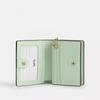 Coach Snap Wallet Gold Pale Green With Floral Print
