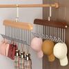 Wooden Multifunctional Sling Hanger With Metal Hooks For Closet Organizing Storing Bras Bags Tank Tops