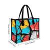 Colorful Crack Print Tote Bag Casual Large Capacity Durable Shoulder Handbag for Daily Shopping Work Use