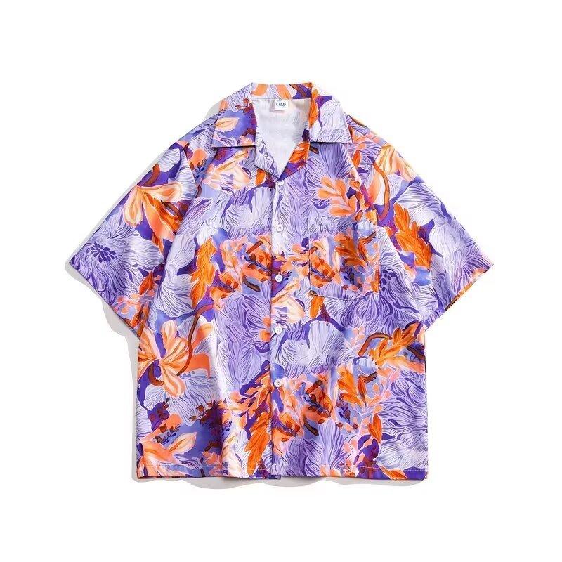Beach Vacation Shirt, Floral Beach Shirt, Short-sleeved Men's Spring/summer Island Wear