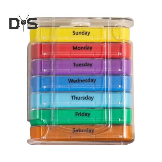 Pillendose, Medikamenten-Aufbewahrungsbox mit mehreren Fächern, BPA-frei, wasserdicht, feuchtigkeitsbeständig, wöchentliche Pillenbox