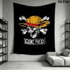One Piece Straw Hat Pirates Wall Tapestry Aesthetic Wall Hanging Printed Fabric Blanket Decorative Tapestries For Bedroom Living Room Home Decor