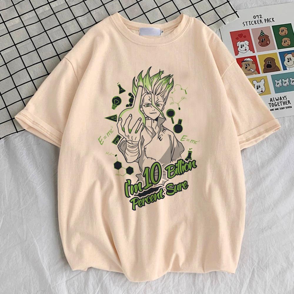 Dr Stone Top Tees Teen 2000s Trendy Aesthetic Colorful Anime Women Shirt Pastel Vintage Grunge Psychedelic Classic Harajuku