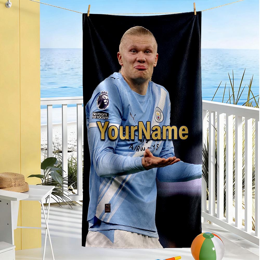 Haaland Customize Your Name Beach Towel Super Soft Microfiber Quickdry Fabric