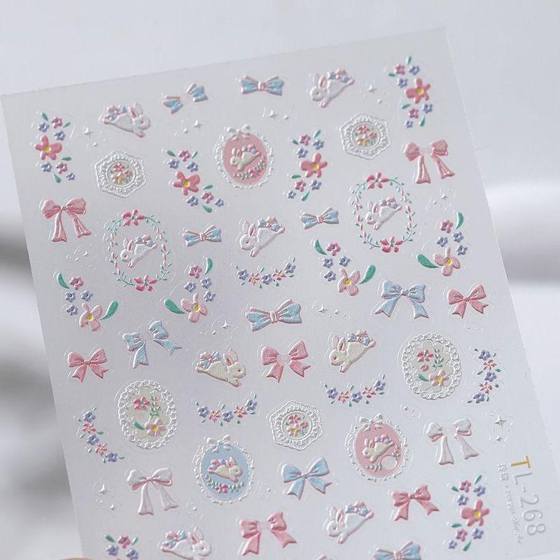 

Новинка Свежий бант Кролик Рельефная наклейка для ногтей Трехмерный цветок Ин Детский забавный держатель для ручек Стакан для воды Украшение CCD Relief garden rabbit [4]]