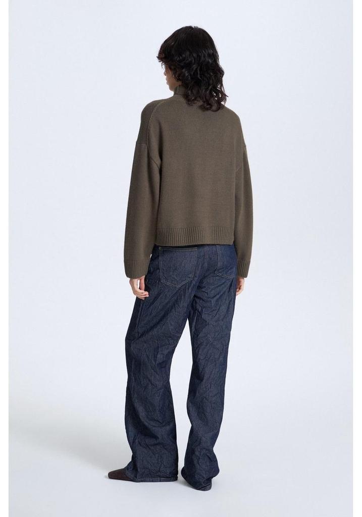 European & American Style Women's High Neck Knit Sweater - Loose Fit, Autumn/Winter