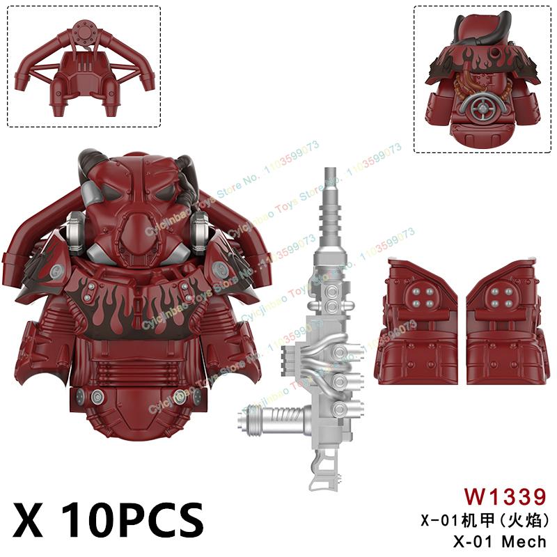 MOC Anime Series Military Mini Action Figures Armor Soldiers Weapons Accessories Building Blocks Models Bricks DIY Toys Gifts